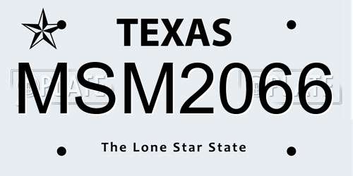 MSM2066 Texas License Plate