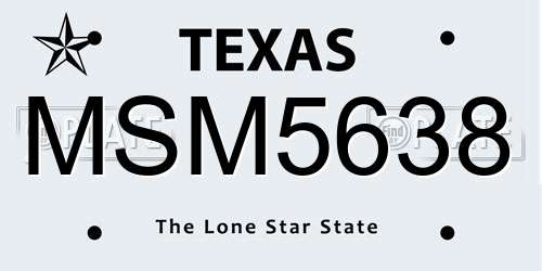 MSM5638 Texas License Plate