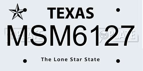 MSM6127 Texas License Plate