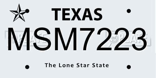 MSM7223 Texas License Plate
