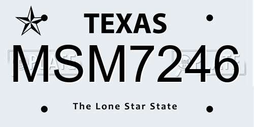 MSM7246 Texas License Plate