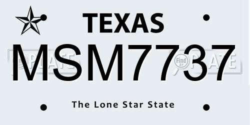 MSM7737 Texas License Plate