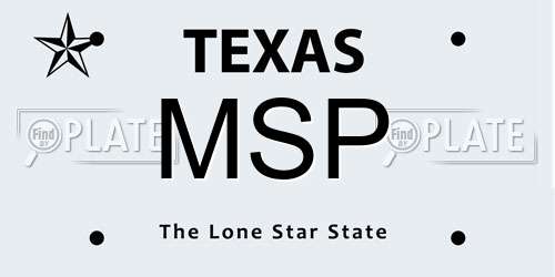 MSP Texas License Plate