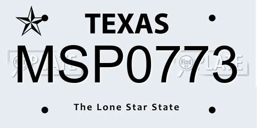 MSP0773 Texas License Plate