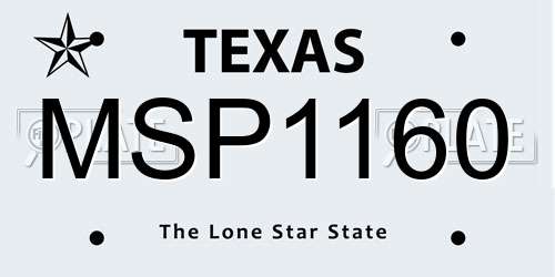 MSP1160 Texas License Plate