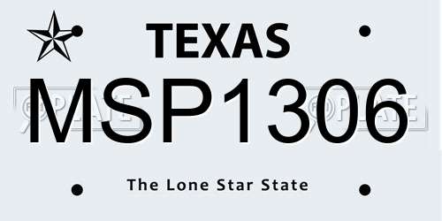 MSP1306 Texas License Plate