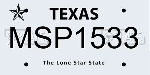 MSP1533 Texas License Plate