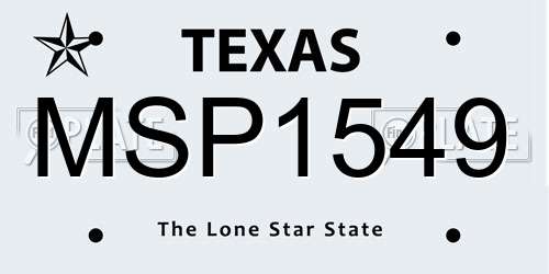MSP1549 Texas License Plate