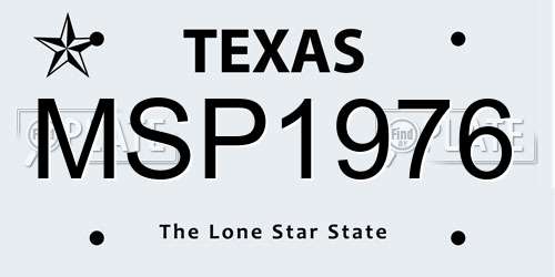 MSP1976 Texas License Plate