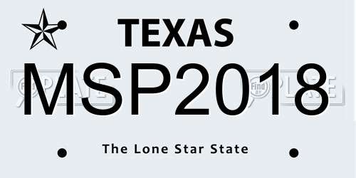 MSP2018 Texas License Plate