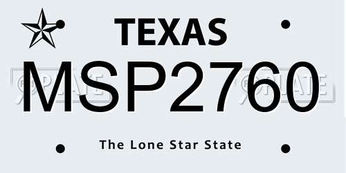 MSP2760 Texas License Plate