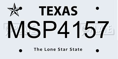 MSP4157 Texas License Plate