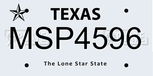 MSP4596 Texas License Plate