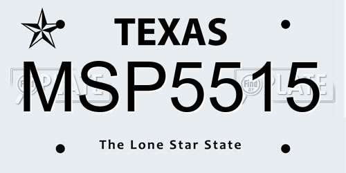 MSP5515 Texas License Plate