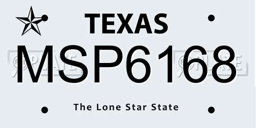 MSP6168 Texas License Plate