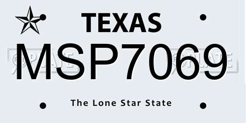 MSP7069 Texas License Plate