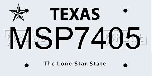MSP7405 Texas License Plate