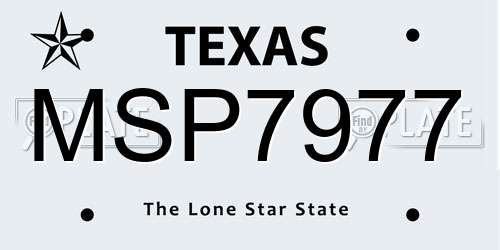 MSP7977 Texas License Plate