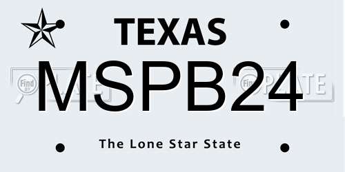 MSPB24 Texas License Plate