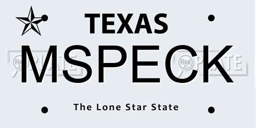 MSPECK Texas License Plate
