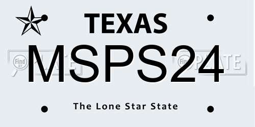 MSPS24 Texas License Plate