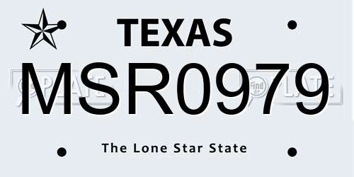 MSR0979 Texas License Plate