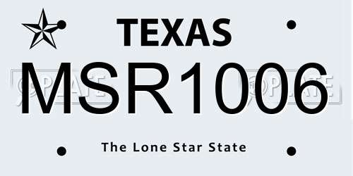 MSR1006 Texas License Plate