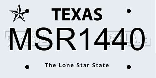 MSR1440 Texas License Plate