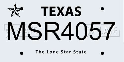 MSR4057 Texas License Plate