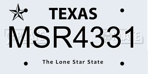 MSR4331 Texas License Plate