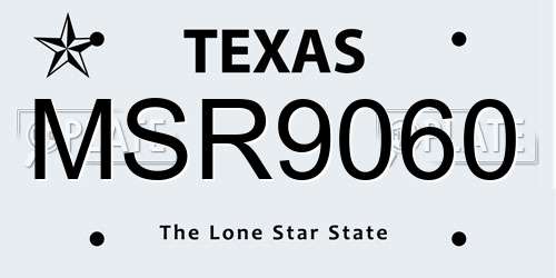 MSR9060 Texas License Plate