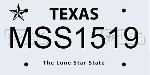 MSS1519 Texas License Plate