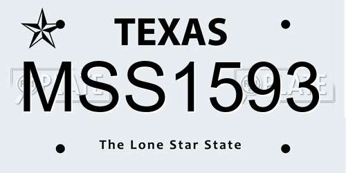MSS1593 Texas License Plate