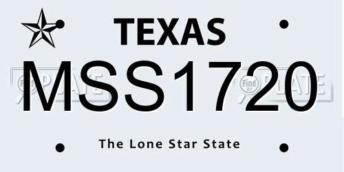 MSS1720 Texas License Plate