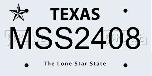 MSS2408 Texas License Plate