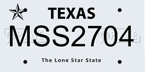 MSS2704 Texas License Plate