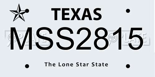 MSS2815 Texas License Plate