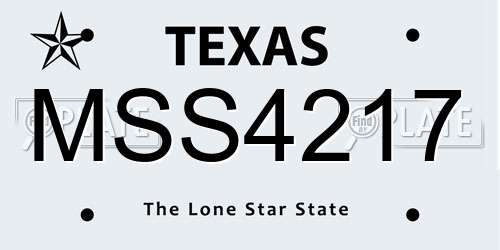 MSS4217 Texas License Plate