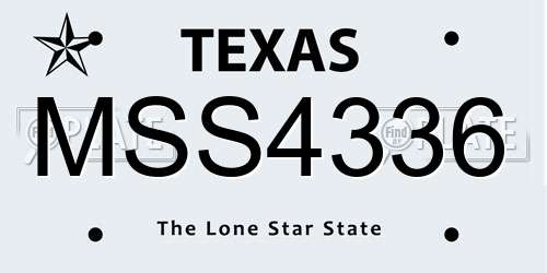 MSS4336 Texas License Plate