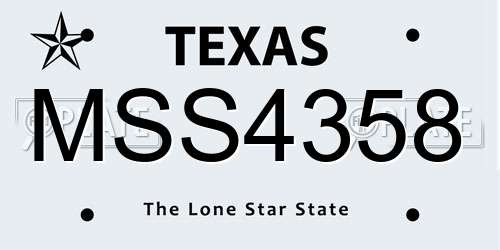 MSS4358 Texas License Plate
