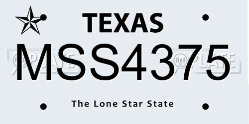 MSS4375 Texas License Plate