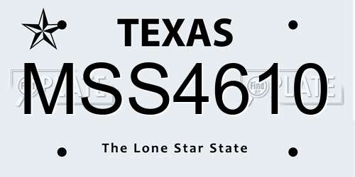 MSS4610 Texas License Plate