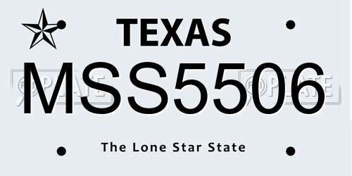 MSS5506 Texas License Plate