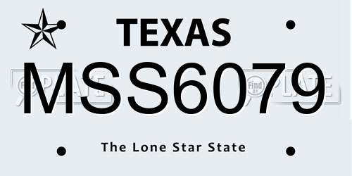 MSS6079 Texas License Plate