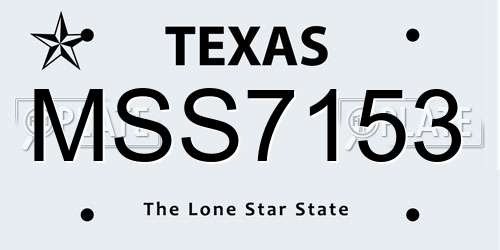 MSS7153 Texas License Plate