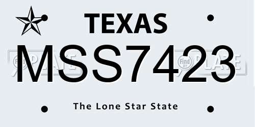 MSS7423 Texas License Plate