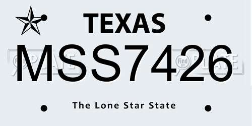MSS7426 Texas License Plate