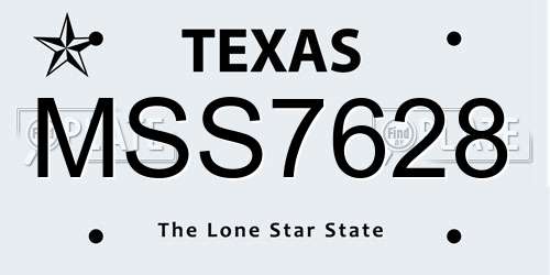 MSS7628 Texas License Plate