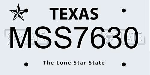 MSS7630 Texas License Plate