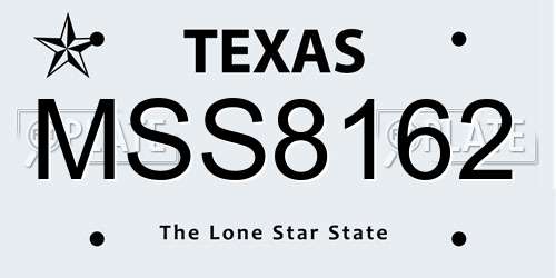 MSS8162 Texas License Plate